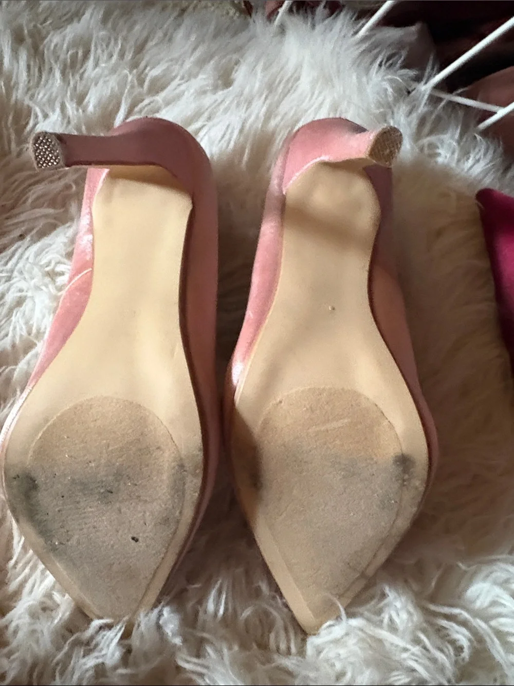 Cape Robbin Rose Pink Satin Pointed-Toe Pumps with Crystal Buckles